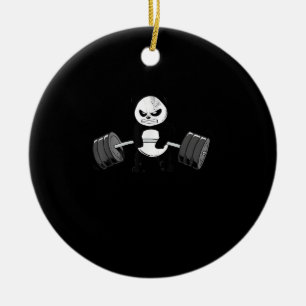 Funny Panda Workout  Kitten Gym Deadlift Power Ceramic Ornament