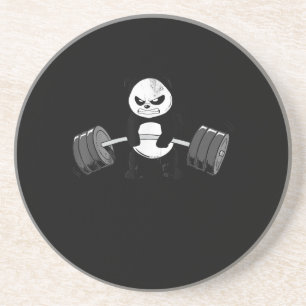 Funny Panda Workout Kitten Gym Deadlift Power Coaster