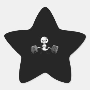 Funny Panda Workout Kitten Gym Deadlift Power Star Sticker