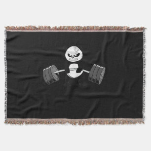 Funny Panda Workout Kitten Gym Deadlift Power Throw Blanket
