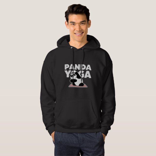 funny panda yoga hoodie (Front Full)