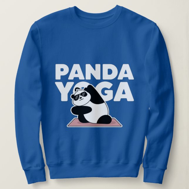 funny panda yoga sweatshirt (Design Front)