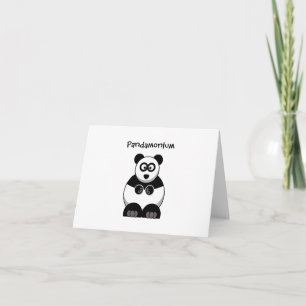 Funny Pandamonium Panda Busy Pun Cartoon Card