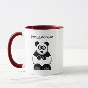 Funny Pandamonium Panda Cartoon, Cute Stress Pun Mug