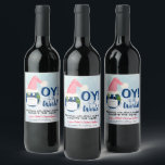 Funny Pandemic OY to the World Holiday Wine Label<br><div class="desc">These funny wine bottle labels are designed with the 2020 pandemic holiday season in mind. They feature a cute and silly design with the planet earth wearing a Santa hat and face mask, with a caption reading "Oy to the world." The note reads: Sending Holiday Cheer Despite the Year, with...</div>