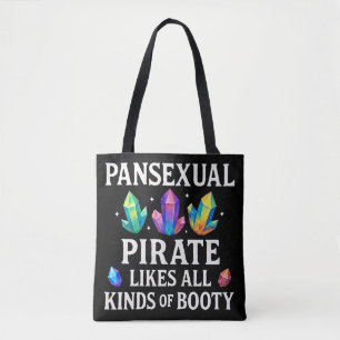 Funny Pansexual Pirate Booty Pun Design Tote Bag