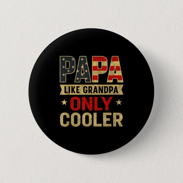Funny Papa Art For Grandpa From Grandkids Father's 6 Cm Round Badge (Front)