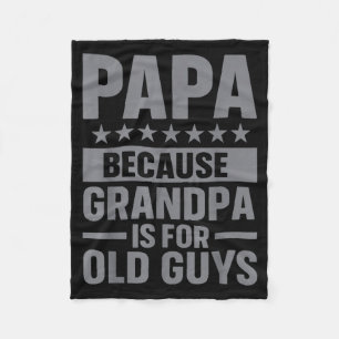 Funny Papa Art For Grandpa From Grandkids Father's Fleece Blanket