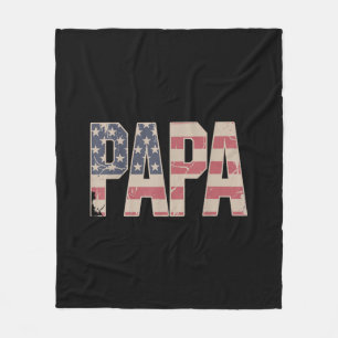 Funny Papa Art for Grandpa from Grandkids Father's Fleece Blanket