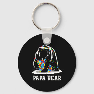 Funny Papa Bear Autism Awareness Autism Matching F Key Ring