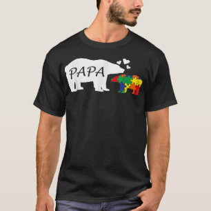 Funny Papa Bear Autism Awareness Autism Matching F T-Shirt