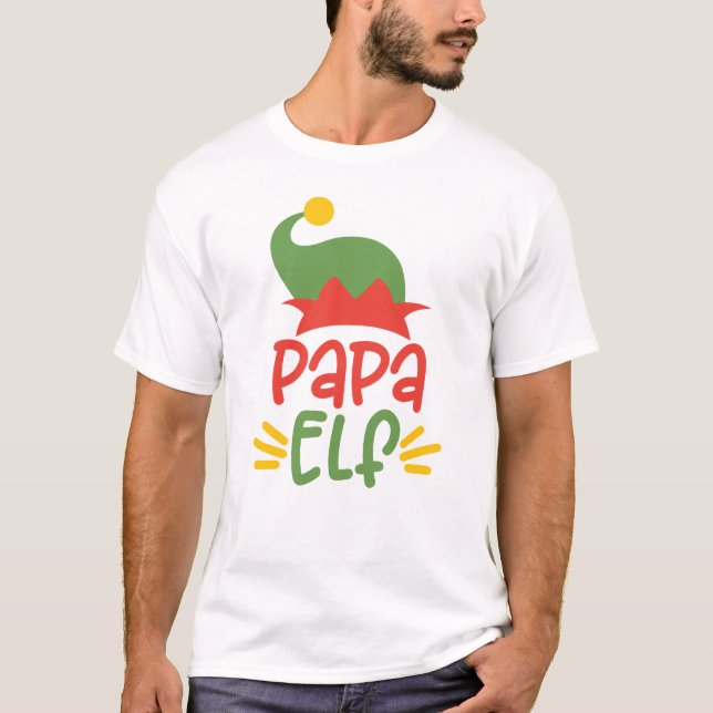 Funny  Papa Elf Christmas T-Shirt (Front)