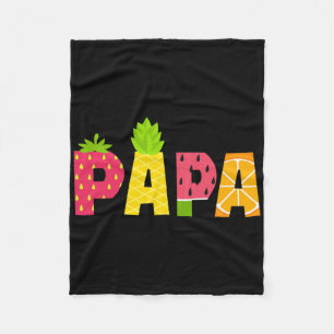 Funny Papa Fruitarian Lover Summer Men Fruit Slice Fleece Blanket