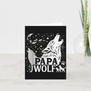 Funny Papa Wolf Gifts Matching Family Tribe Wolves Card