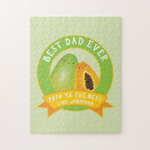 Funny Papa Ya The Best Cute Papaya Pun For Dad Jigsaw Puzzle