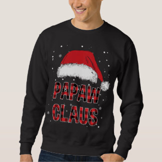 Funny Papaw Claus Red Plaid Christmas Family Pjs M Sweatshirt