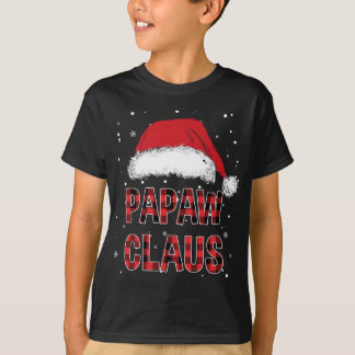 Funny Papaw Claus Red Plaid Christmas Family Pjs M T-Shirt