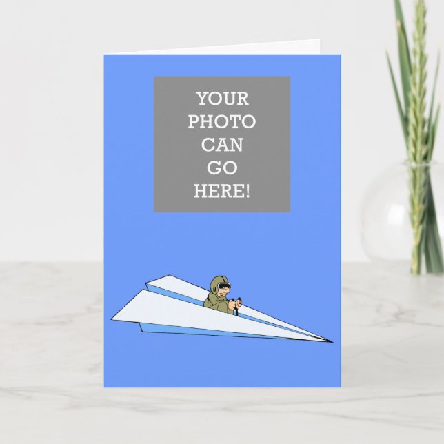 Funny Paper Aeroplane Pilot Card (Front)