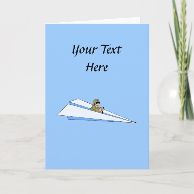 Funny Paper Aeroplane Pilot Card (Front)