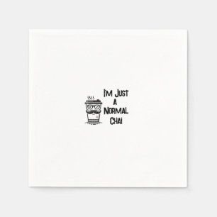 Funny Paper Napkin w/moustache coffee/tea cup