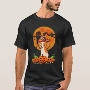 Funny Papillon Dog Witch Pumpkin Happy Halloween C T-Shirt