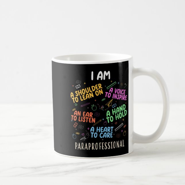 Funny Paraeducator Heart To Care Paraprofessional  Coffee Mug (Right)