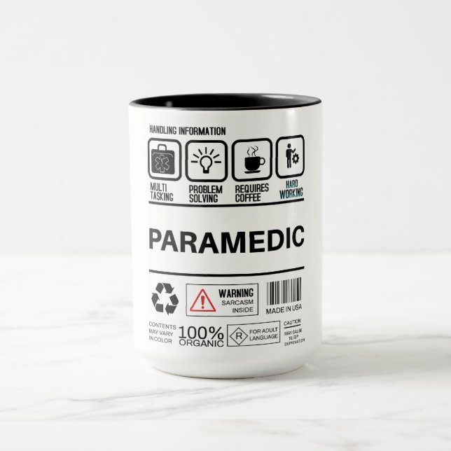 Funny Paramedic Handling Information Mug (Center)