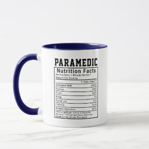 Funny Paramedic Nutrition Facts emergency workers  Mug