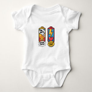 Funny Parenting Energy – Before Coffee After Kids  Baby Bodysuit