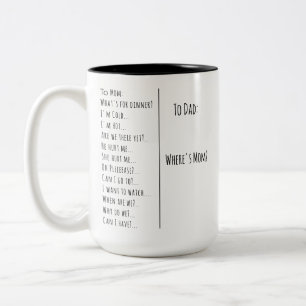 Funny Parenting Gift For Mum, Wife Present, Tired  Two-Tone Coffee Mug