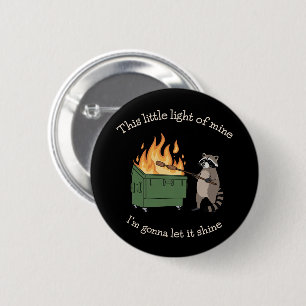 Funny Parody Dumpster Fire Raccoon Mental Health 6 Cm Round Badge