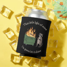 Funny Parody Dumpster Fire Raccoon Mental Health Can Cooler