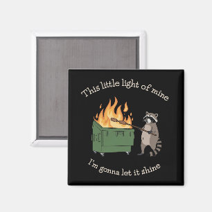 Funny Parody Dumpster Fire Racoon Mental Health Magnet