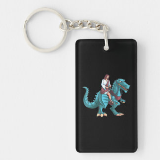 Funny Parody Jesus Riding Dinosaur Meme Dino Key Ring