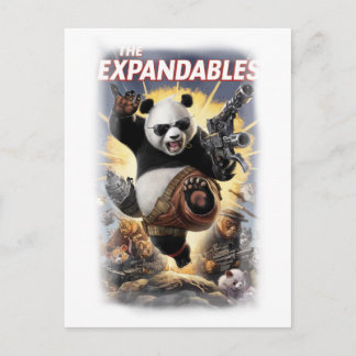 Funny Parody Panda Movie Poster on a White Holiday Postcard