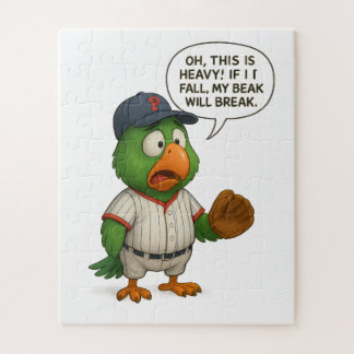 funny parrot baseball jigsaw puzzle