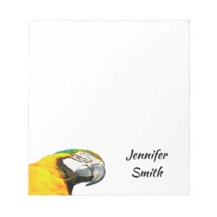 Funny Parrot Bird Personalised Name Notepad
