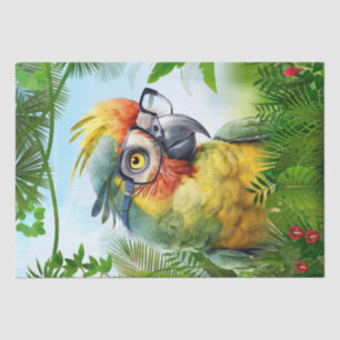 Funny Parrot Bird Wearing Glasses Tissue Paper