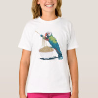 Funny Parrot Eating Ramen Noodles