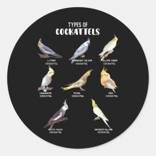 Funny Parrot Pet Bird Exotic Cockatiel Types Classic Round Sticker