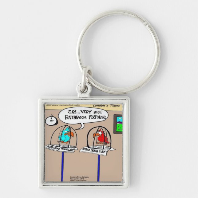 Funny Parrots Bathroom Fixtures Gifts & Tees Key Ring (Front)
