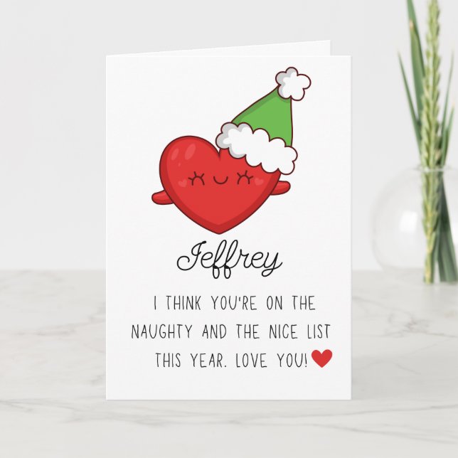 Funny Partner Name Merry Christmas Holiday Card (Front)