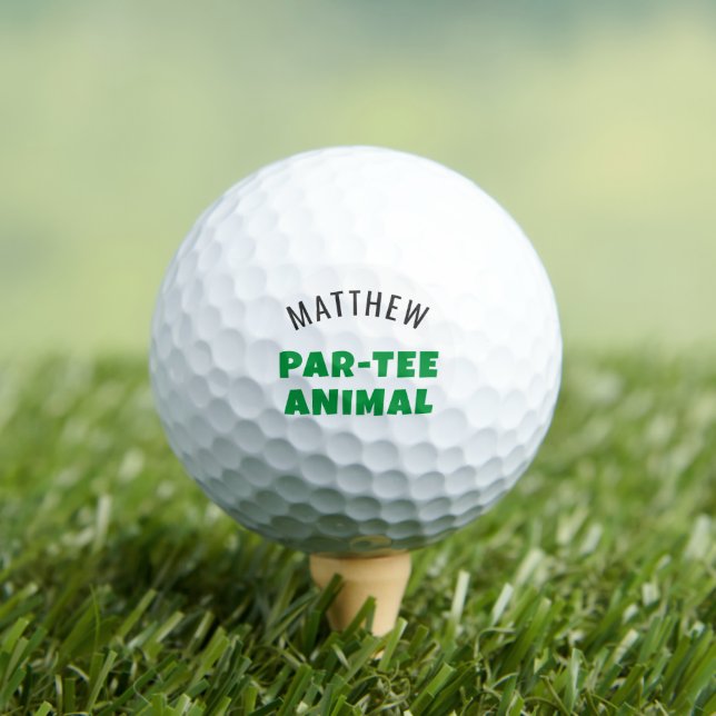 Funny Party Animal Golfer Name Golf Balls (Insitu Tee)