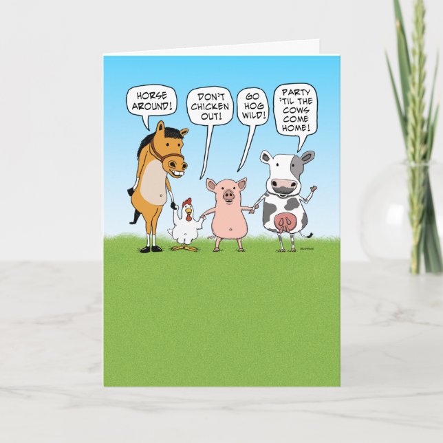 Funny Party Animals Advice for Anniversary Card (Front)
