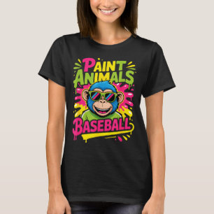 Funny party animals baseball monkey sunglasses Fun T-Shirt