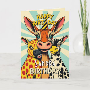 Funny Party Animals Cute Happy Birthday Card