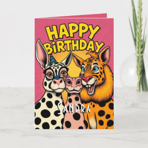 Funny Party Animals Cute Happy Birthday Card