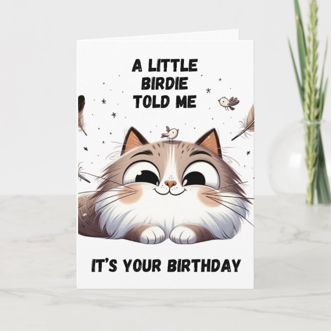 Funny Party Cat Birthday Card (Front)