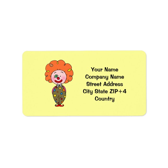 Funny party clown return address label (Front)