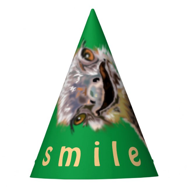 Funny Party Hat Playful Happy Ostrich - Smile (Front)